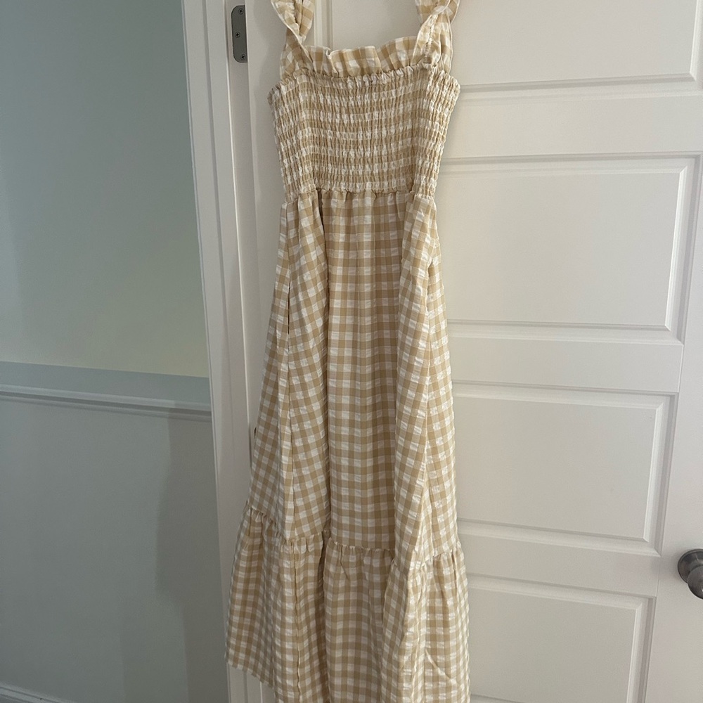 Gingham Check Maxi Dress